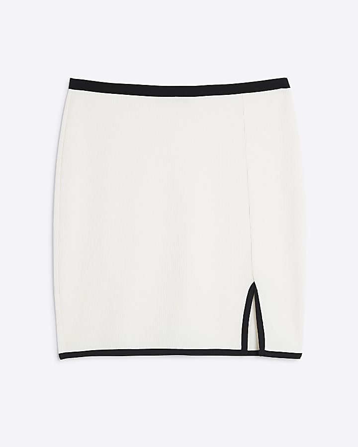 Cream Tipped Mini Skirt