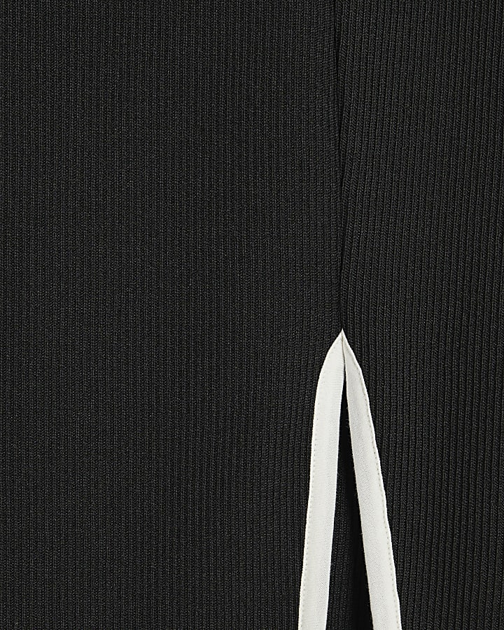 Black Tipped Mini Skirt