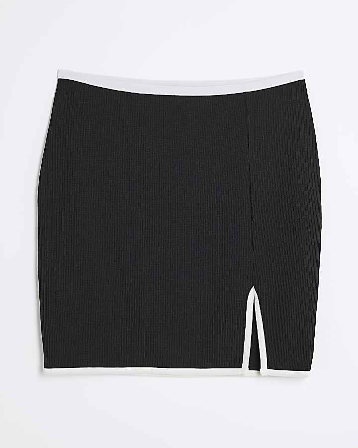 Black Tipped Mini Skirt
