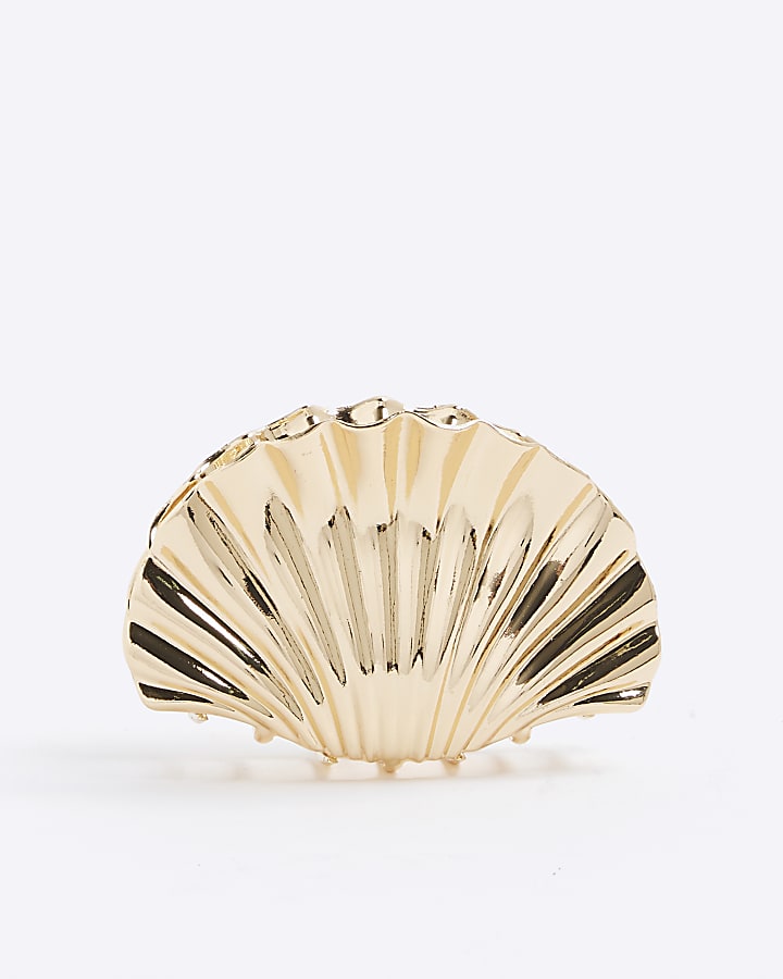 Gold Shell Hair Claw Clip