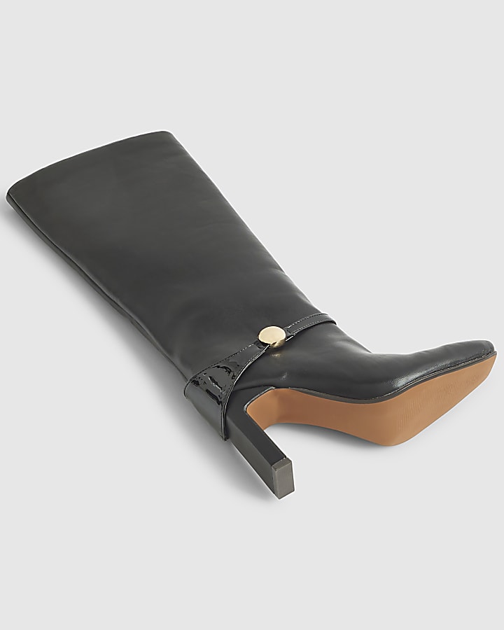 Black High leg Gold hardware Boots