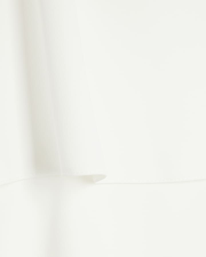 White Sleeveless Frill Layered Playsuit