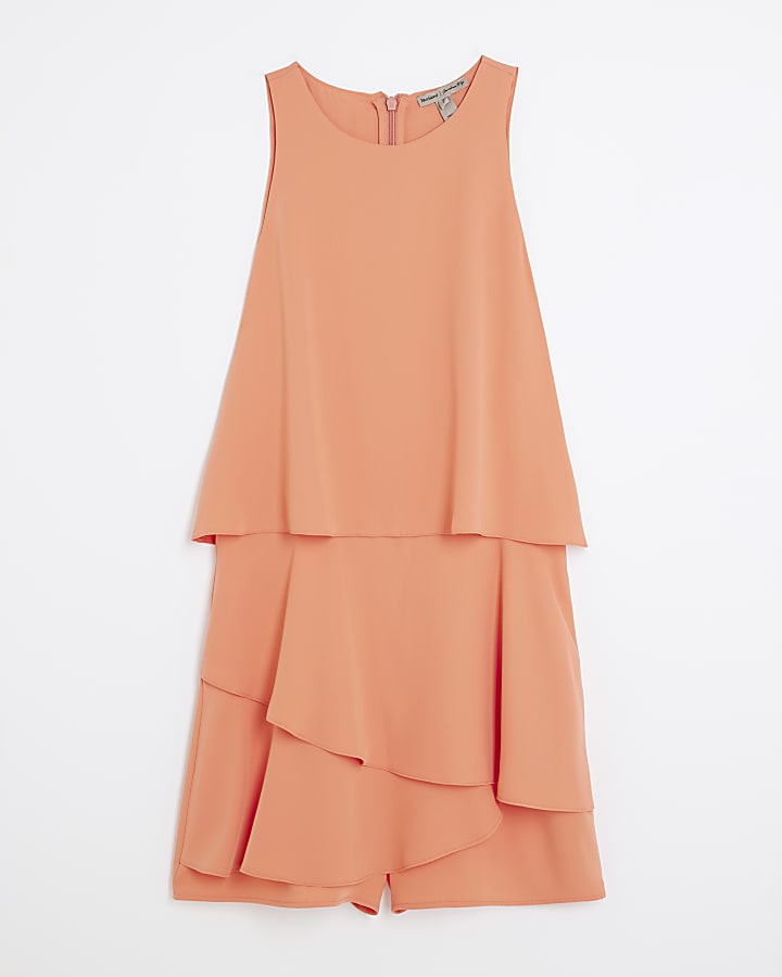 Coral Frill Layered Playsuit