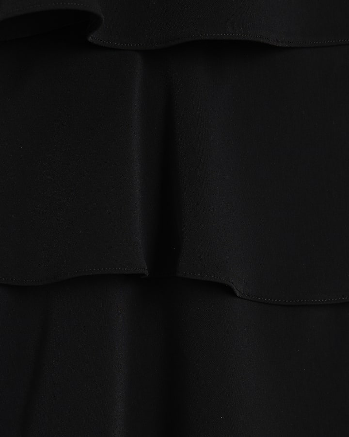 Black Layered Wide Leg Jumpsuit