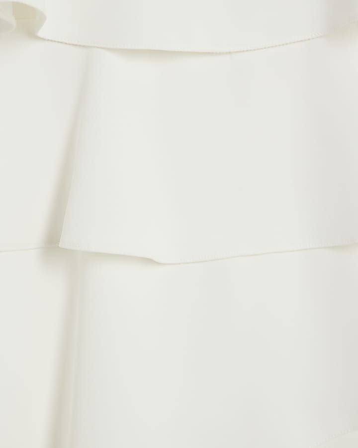 White Layered Wide Leg Jumpsuit