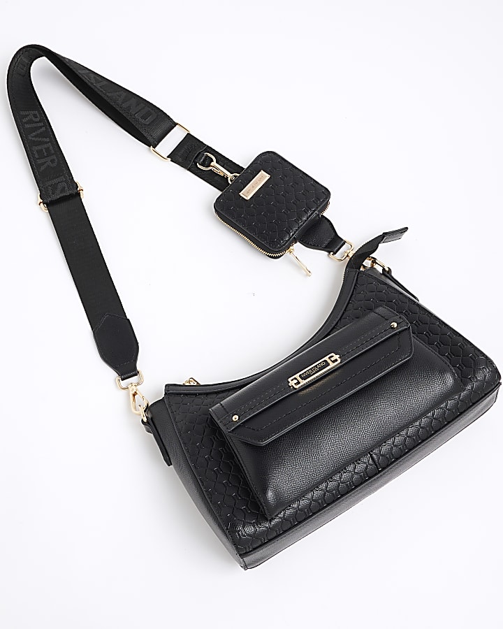 Black Front Pocket Cross Body Bag