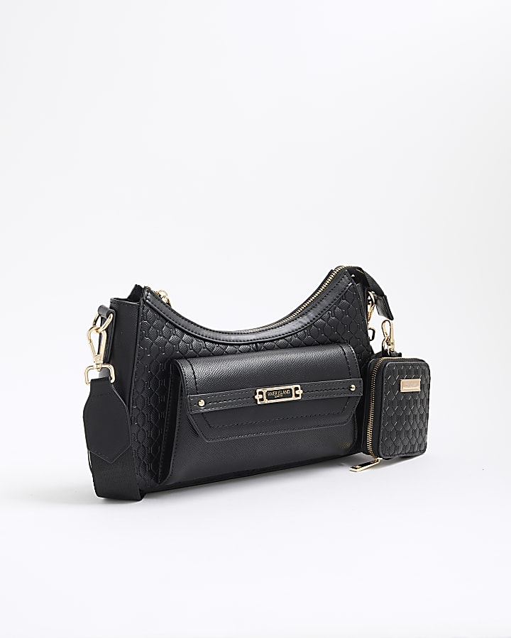 Black Front Pocket Cross Body Bag