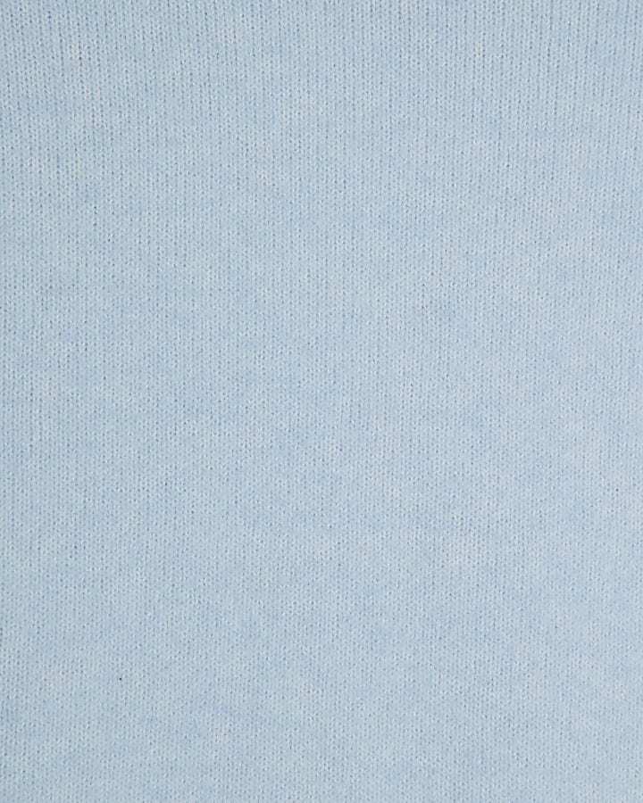 Blue Crew Neck Knitted Jumper