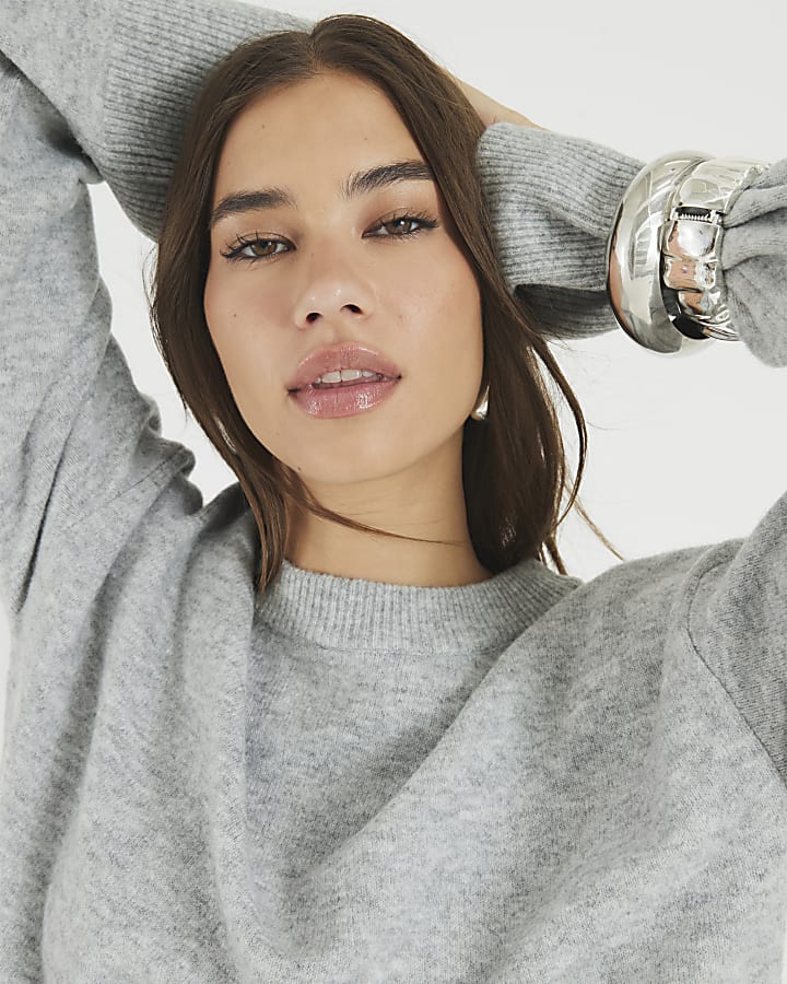 Grey Crew Neck Jumper