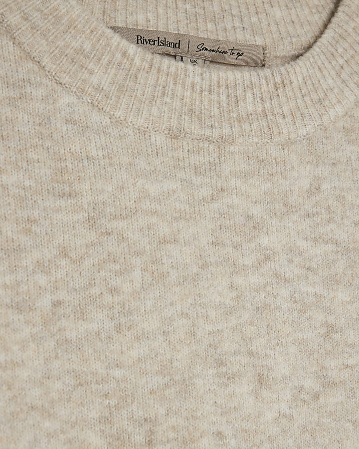 Beige Crew Neck Jumper