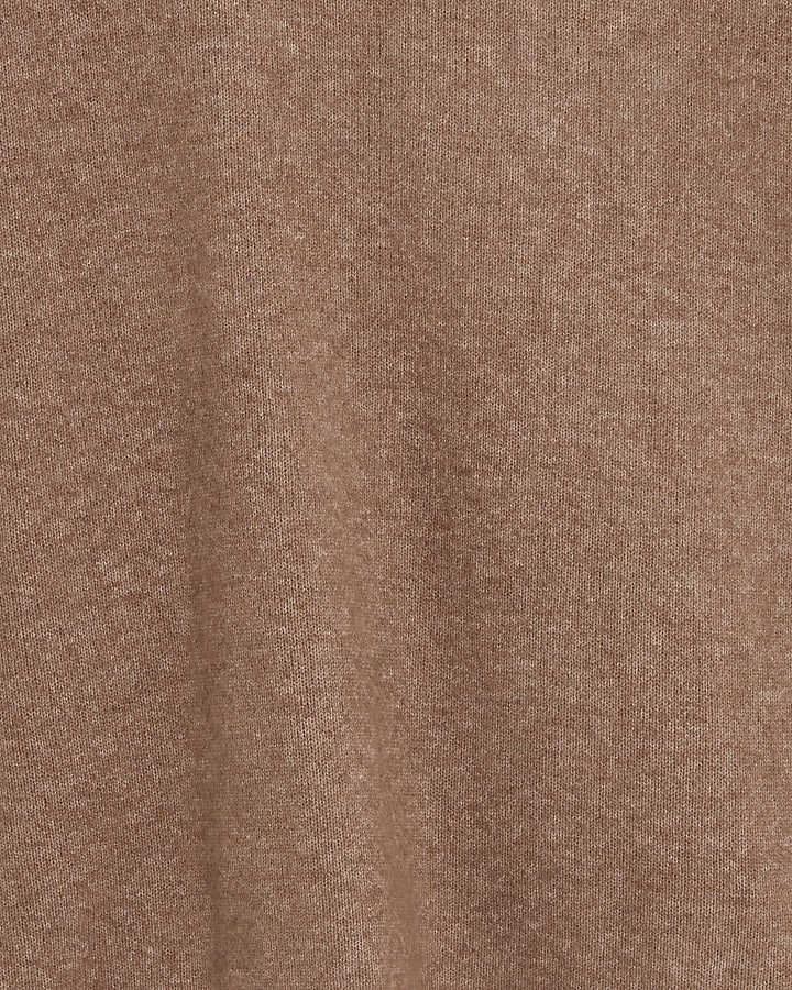 Brown Knitted Long Sleeve Jumper