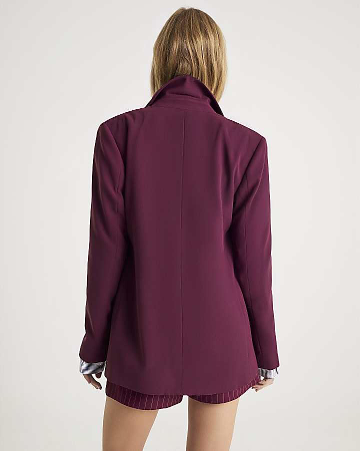Red Edge To Edge Blazer
