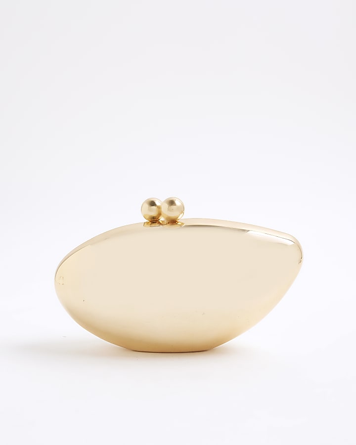 Gold Premium Pebble Box Clutch bag