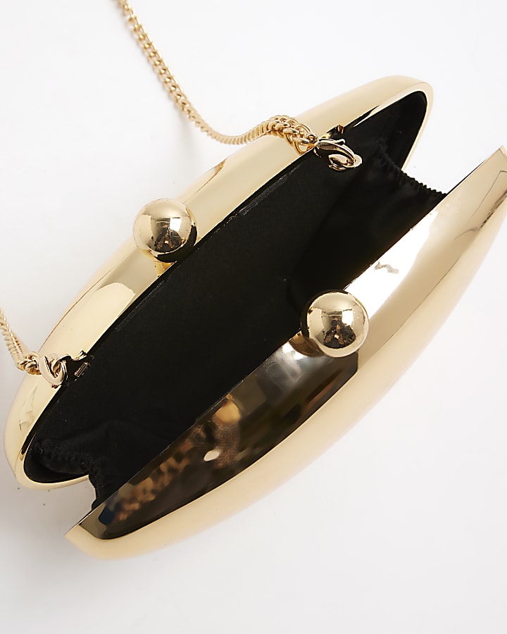Gold Premium Pebble Box Clutch bag