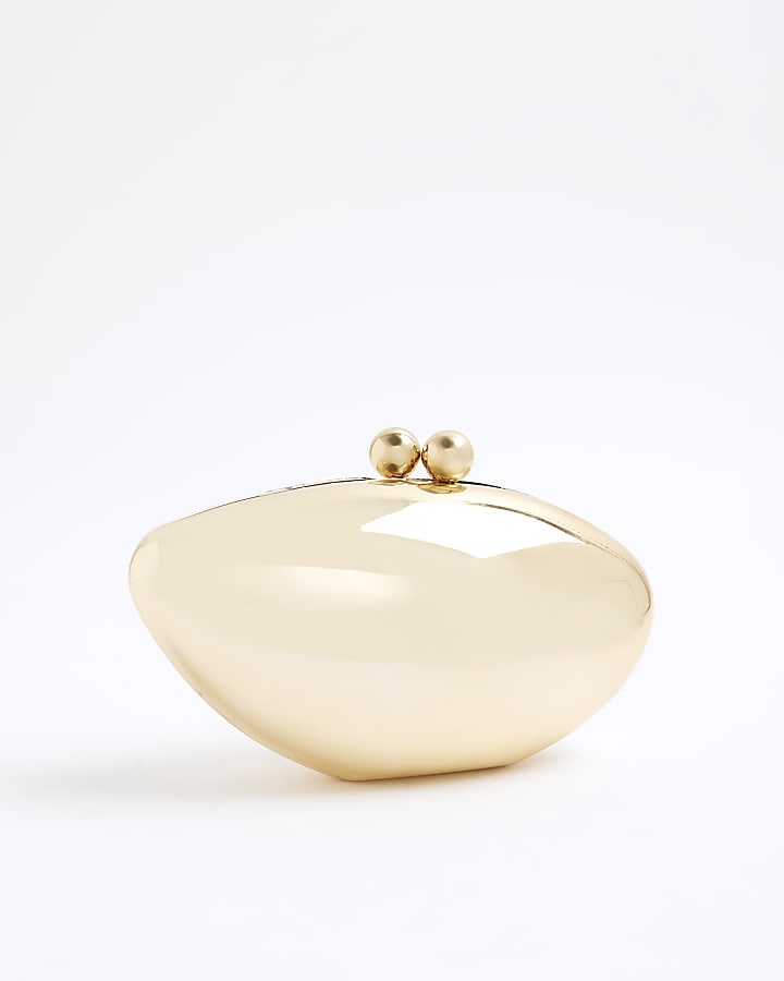Gold Premium Pebble Box Clutch bag