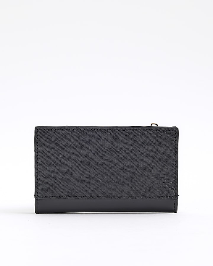 Black RR Monogram Embossed Mini Purse