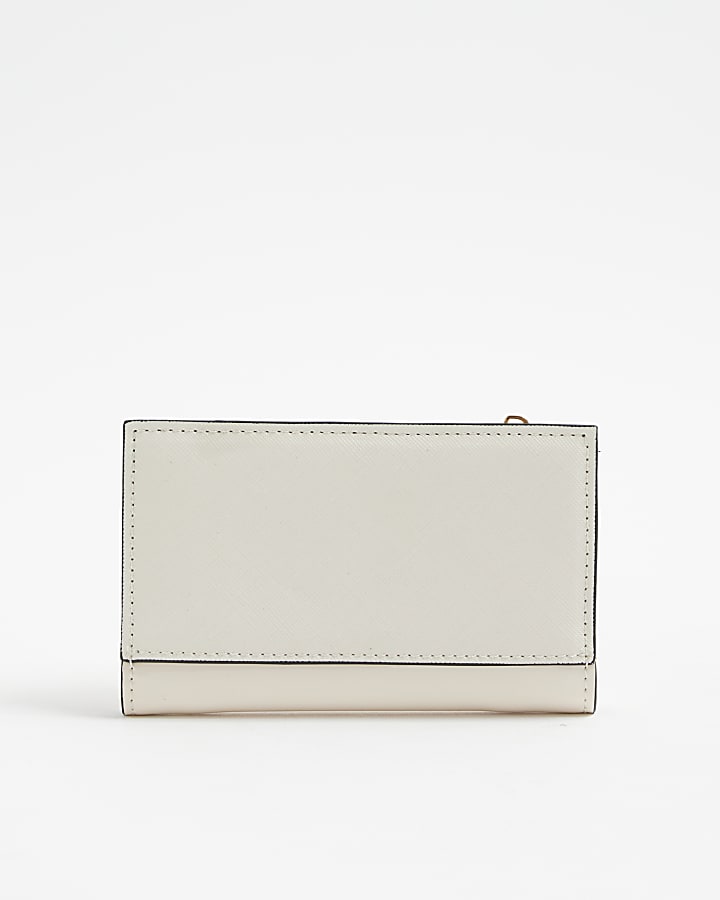 Cream RR Monogram Embossed Mini Purse