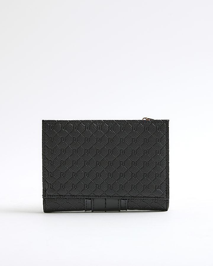 Black Panelled Monogram Purse