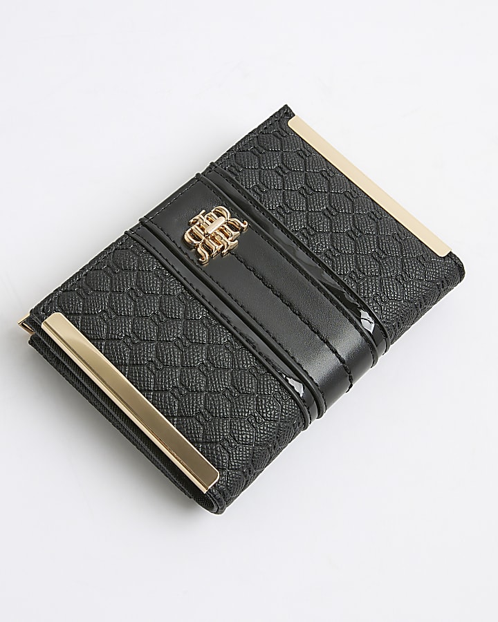 Black Panelled Monogram Purse