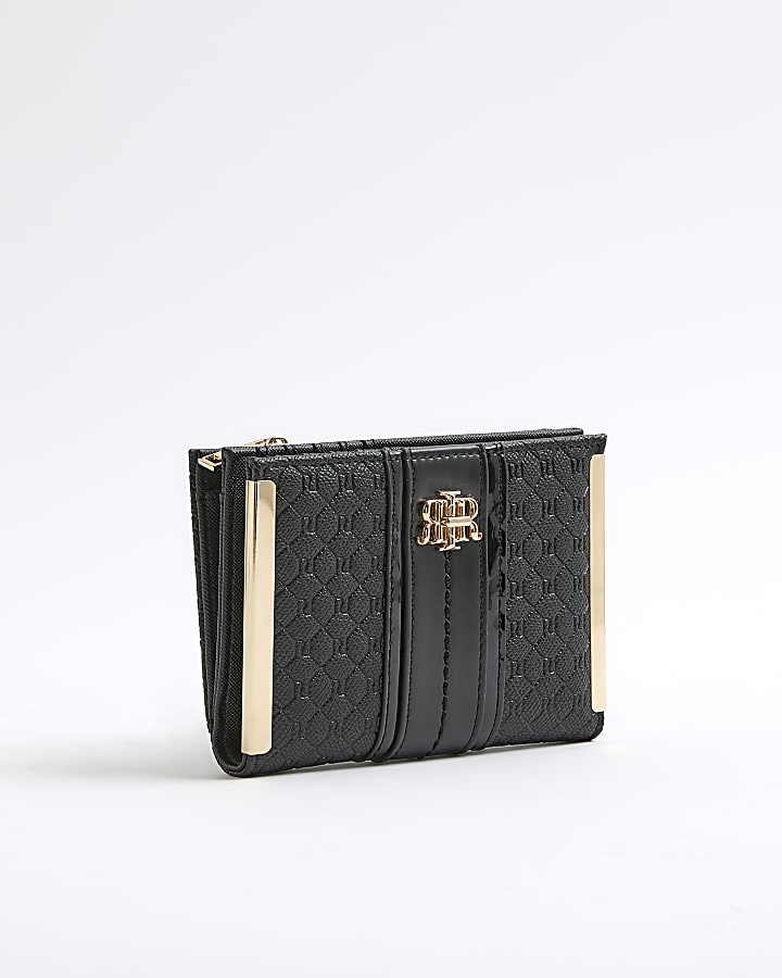 Black Panelled Monogram Purse