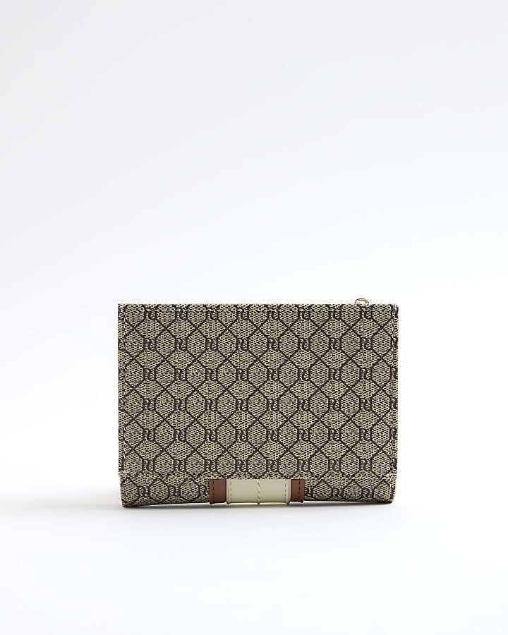 Beige Panelled Monogram Purse
