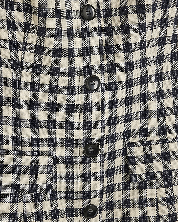 Black Gingham Shift Mini Dress