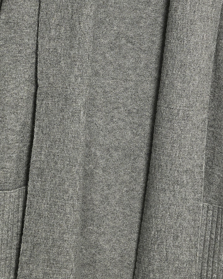 Grey Knitted Maxi Cardigan