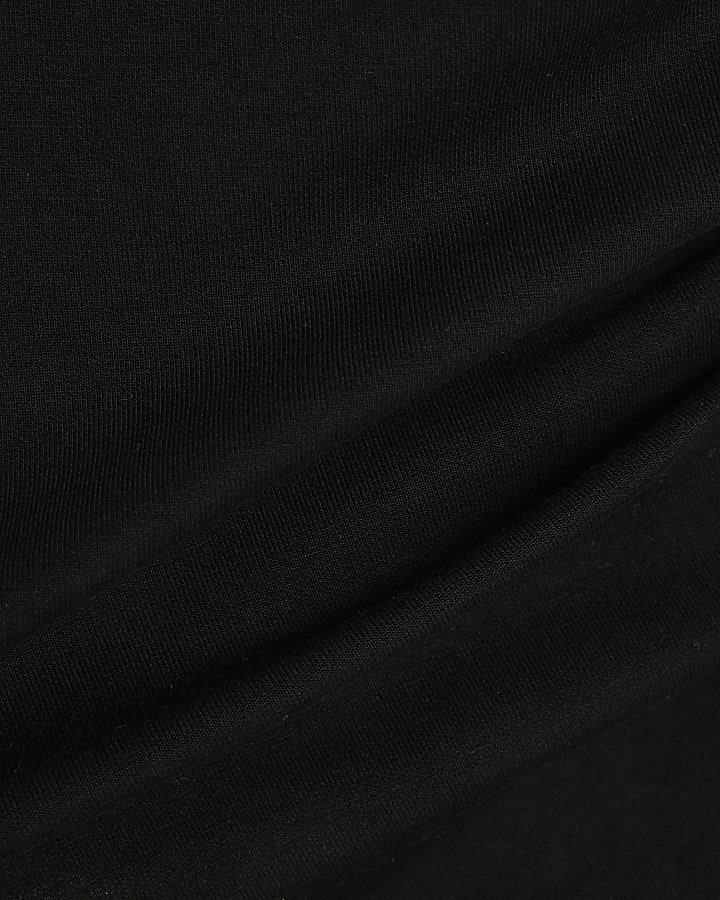 Black Premium Short Sleeve Ruched T-shirt