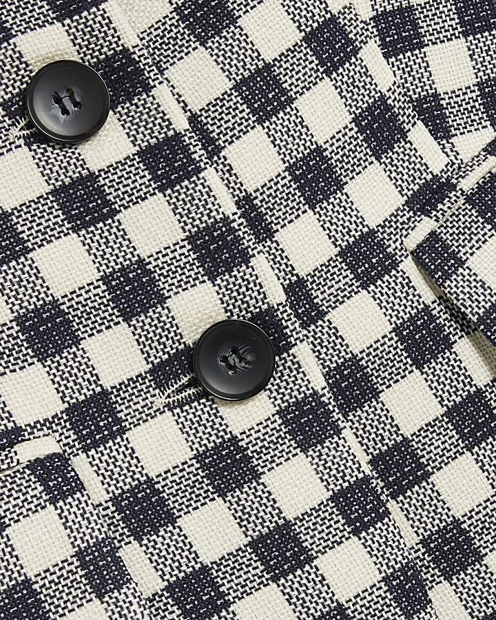 Black Gingham Short Sleeve Jacket