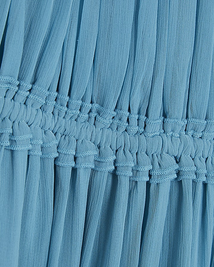 Blue Bardot Maxi Dress