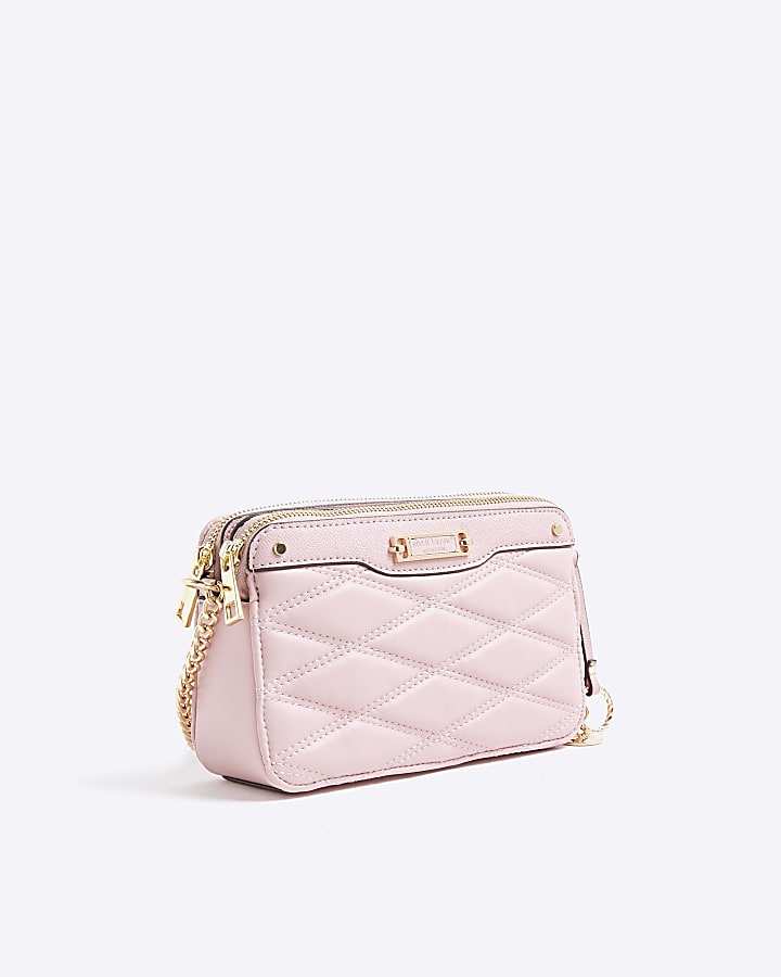 Pink Quilted Cross Body Bag