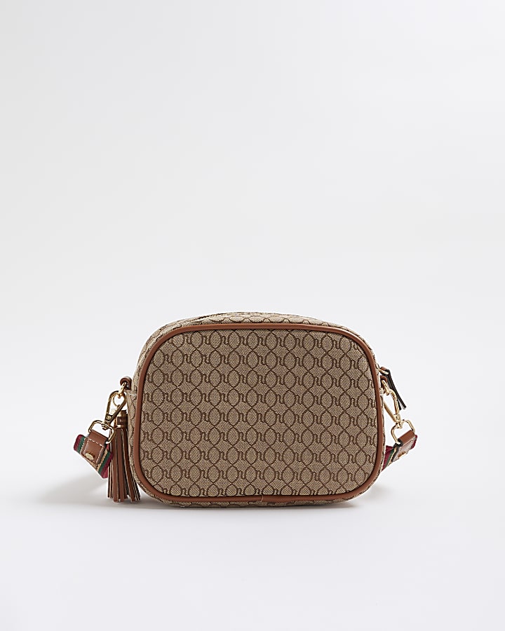 Beige RR Monogram Cross Body Bag