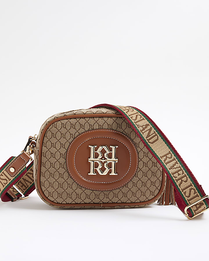 Beige RR Monogram Cross Body Bag