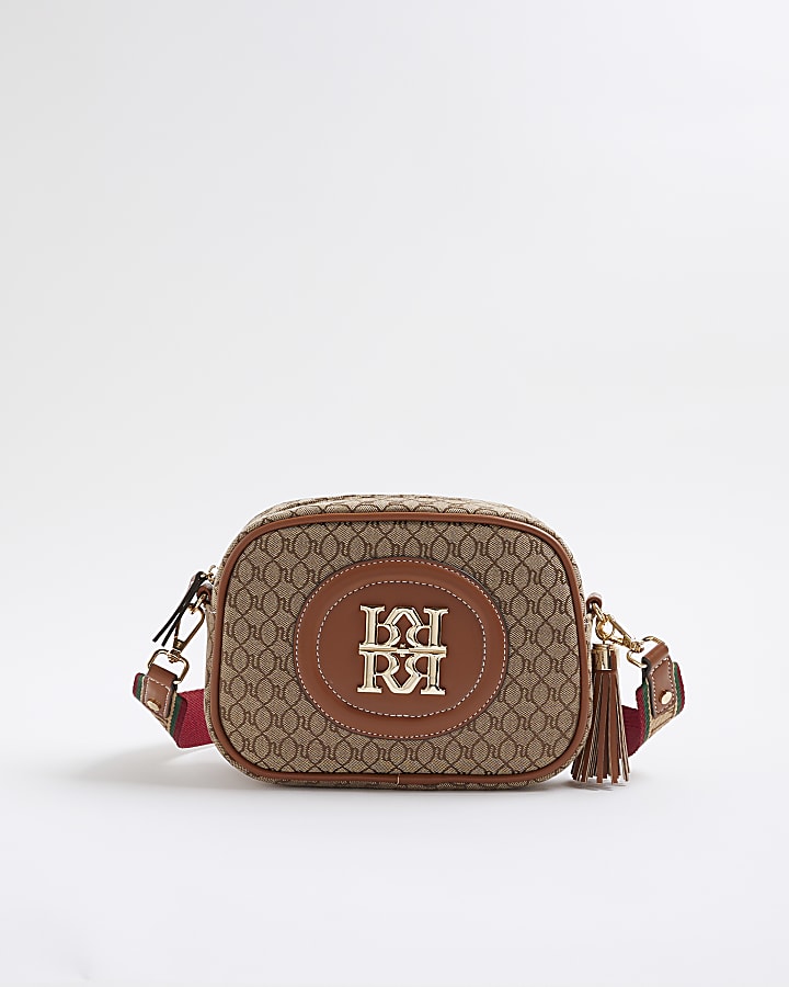 Beige RR Monogram Cross Body Bag