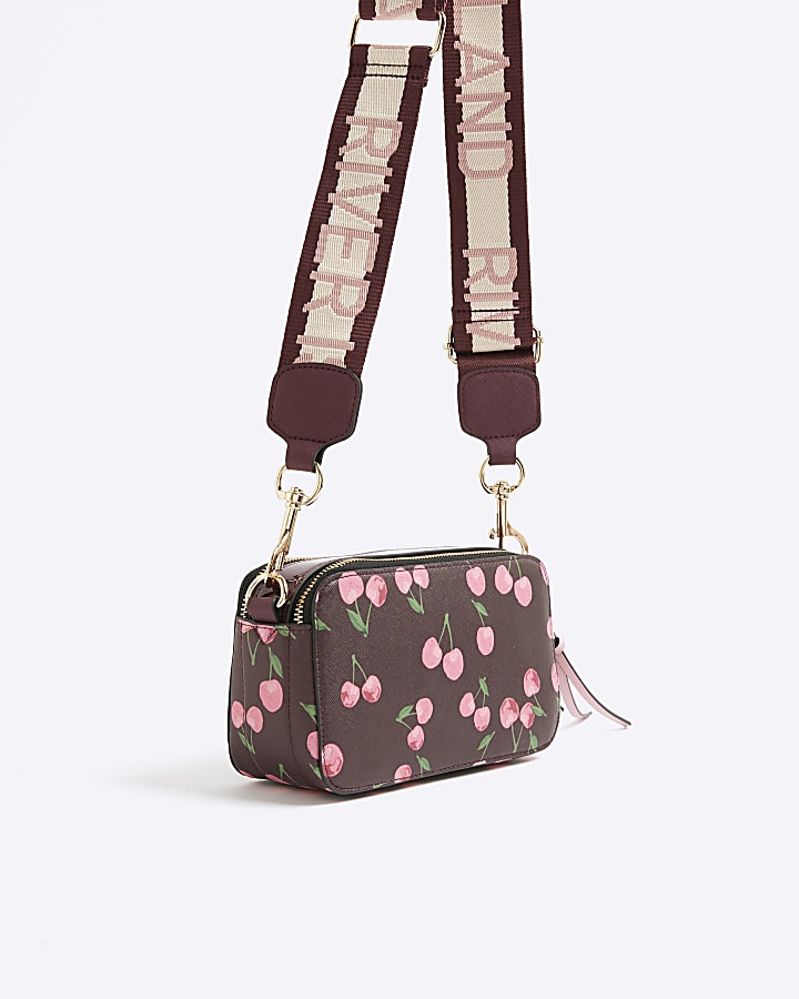 Red Cherry Print Cross Body Bag