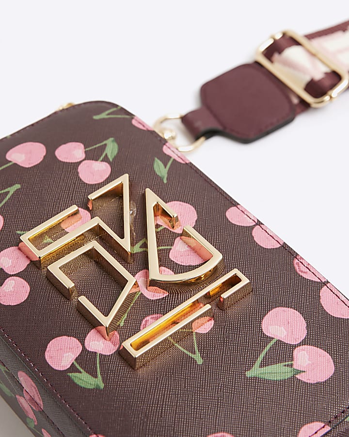 Red Cherry Print Cross Body Bag