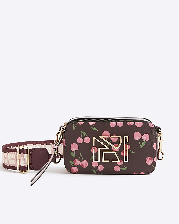 Red Cherry Print Cross Body Bag