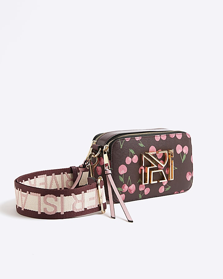 Red Cherry Print Cross Body Bag