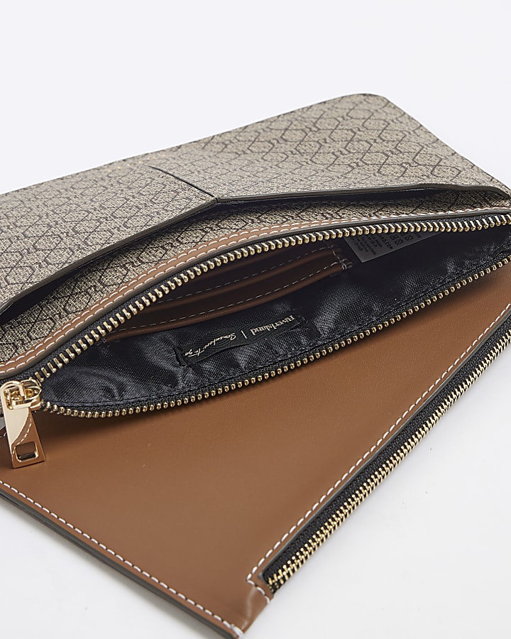 Beige RI Monogram Travel Wallet