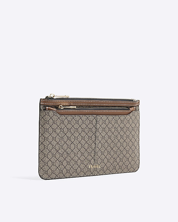 Beige RI Monogram Travel Wallet