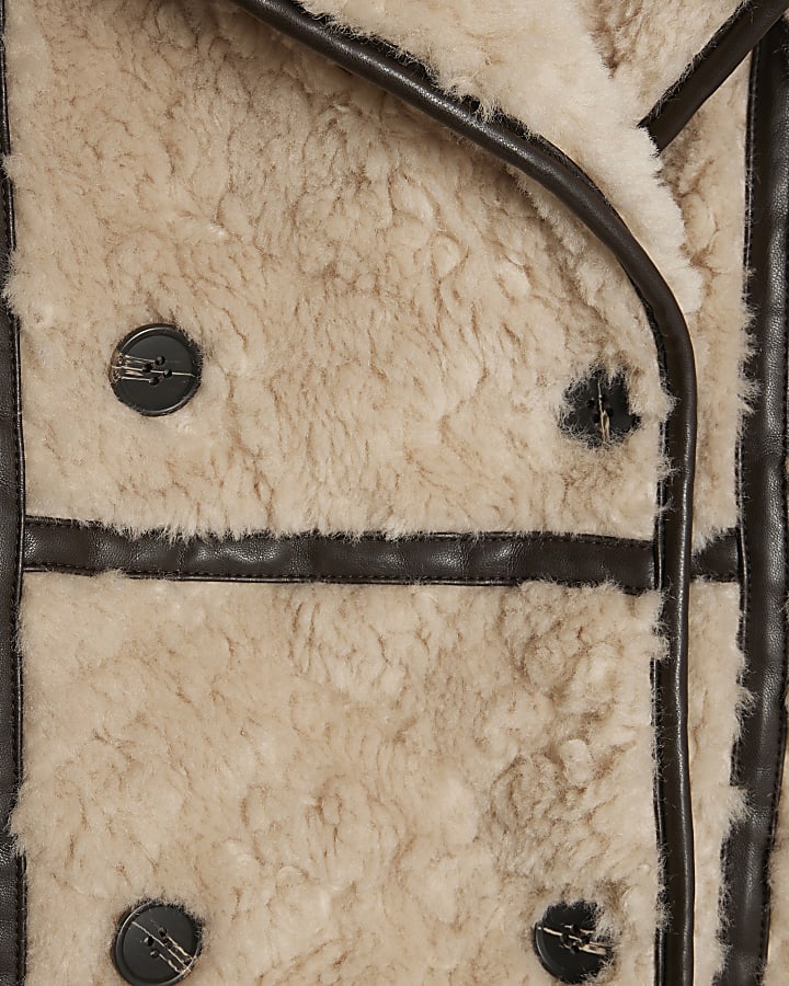 Cream Faux Shearling Coat