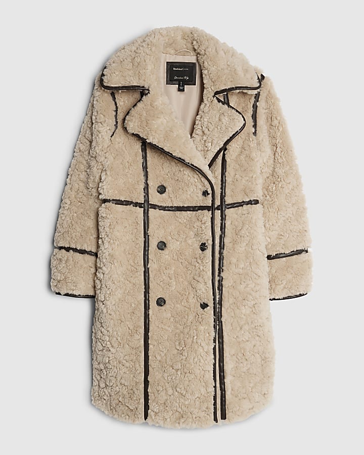 Cream Faux Shearling Coat