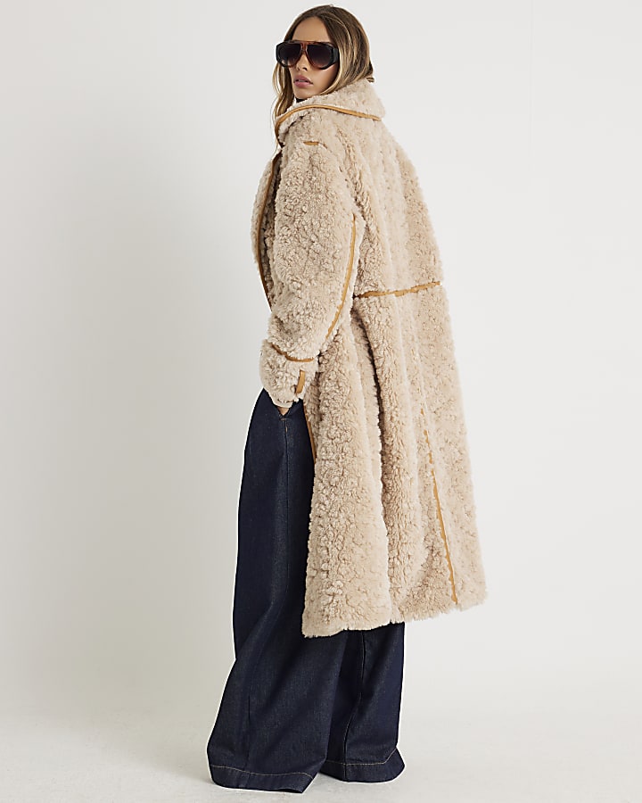 Cream Faux Shearling Coat