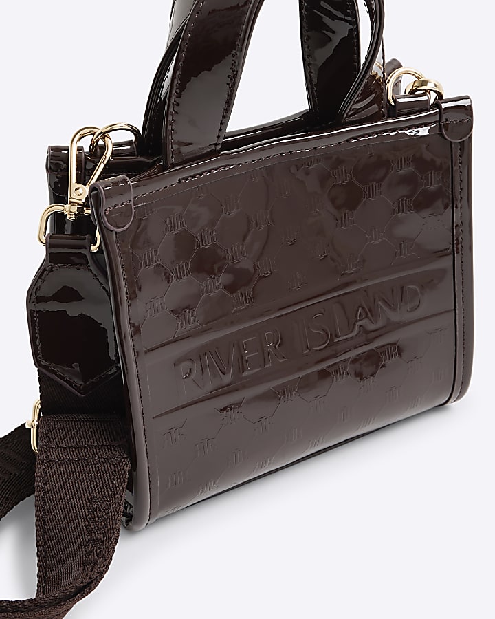 Brown Mini Embossed Tote Bag