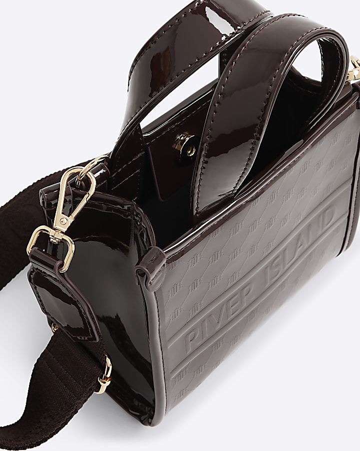 Brown Mini Embossed Tote Bag