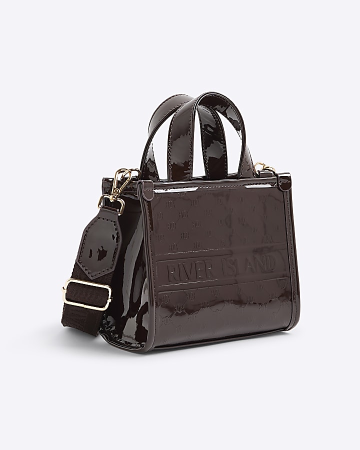 Brown Mini Embossed Tote Bag