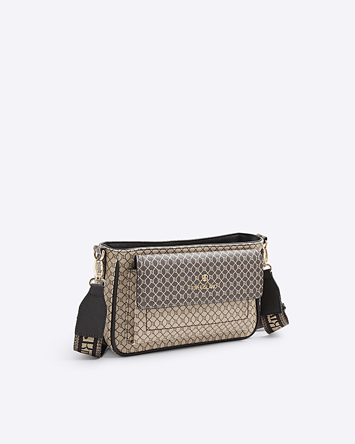 Brown RI Monogram Utility Cross Body Bag
