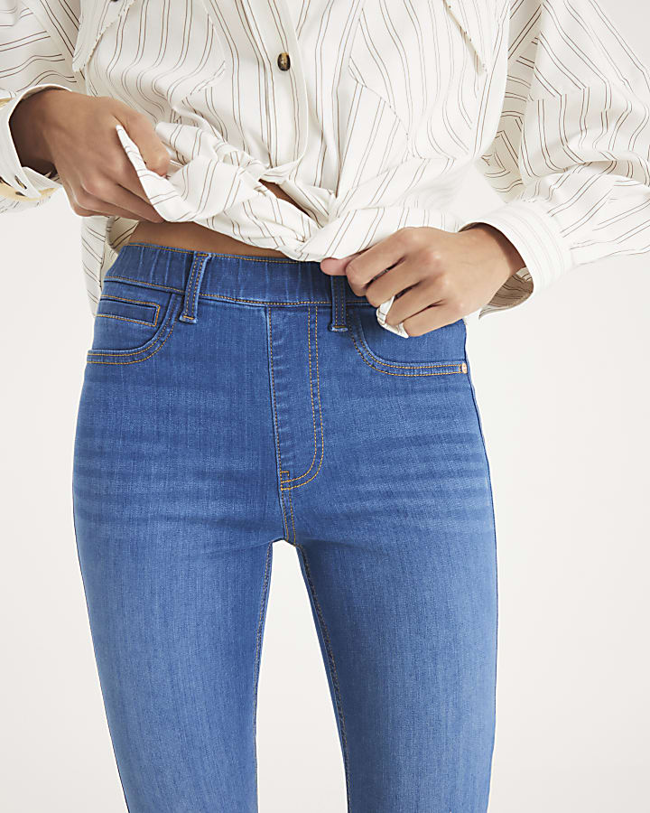 Blue Pull On Skinny Sculpt Jeans
