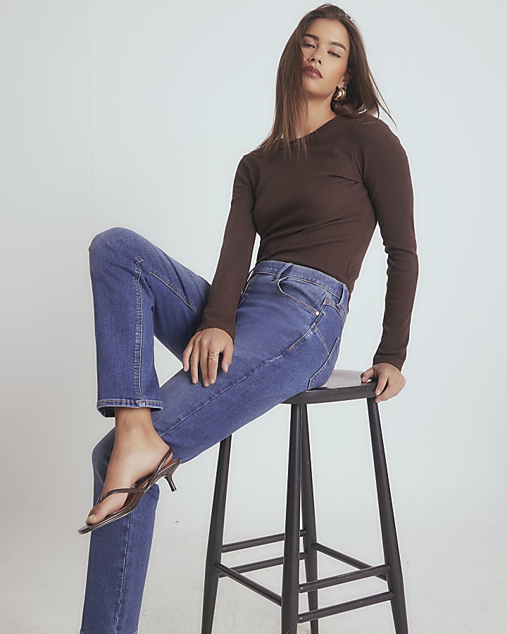 Blue Sculpt Pull on Slim Jeans