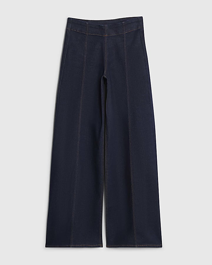 Indigo Pull-On Sculpt Palazzo Jeans